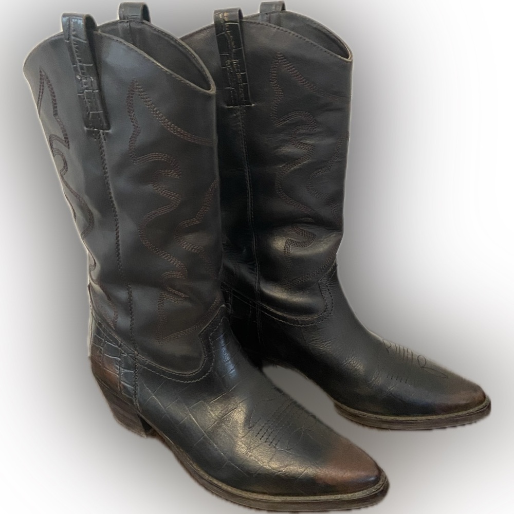 Leather Western Boots